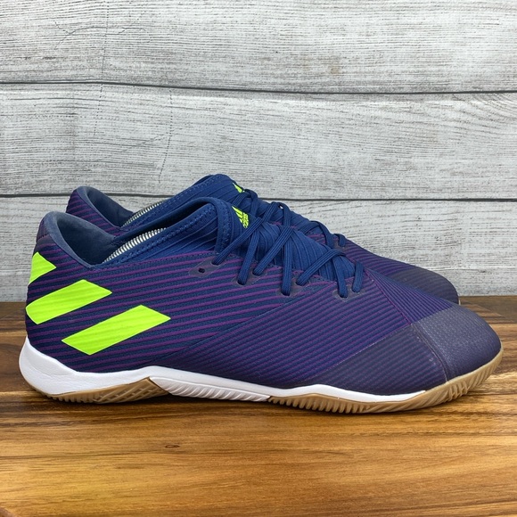 Adidas Nemeziz Messi 19.3 Indigo Signal Green Indoor Soccer Shoe EF1812 Men’s 13 - Picture 4 of 12